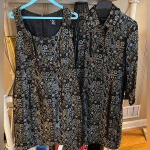 Black/Gold/Silver Dress and Jacket Set